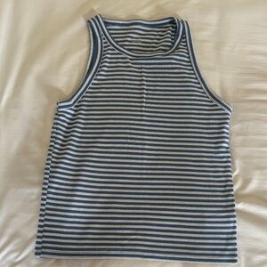 American Eagle Outfitters Blue and White Striped Tank